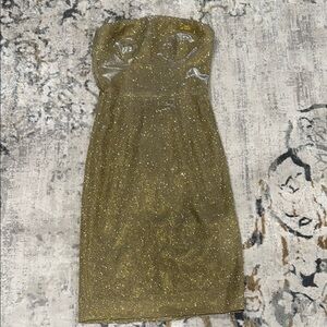 House of CB Glittering Gold Strapless Dress